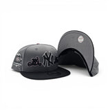 Storm Gray New York Yankees Scroll Logo Black Visor Pink Bottom 2000 World Series Champions Side Patch New Era 9Fifty Snapback