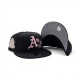 Black Oakland Athletics Pink Rose Logo Gray Bottom 40 Years Side Patch New Era 9Fifty Snapback