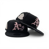 Black Oakland Athletics Pink Rose Logo Gray Bottom 40 Years Side Patch New Era 9Fifty Snapback