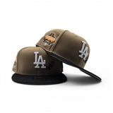 Tan Los Angeles Dodgers Rose Black Visor Gray Bottom 40th Anniversary Side Patch New Era 9Fifty Snapback