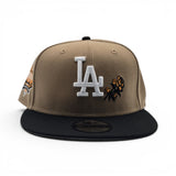 Tan Los Angeles Dodgers Rose Black Visor Gray Bottom 40th Anniversary Side Patch New Era 9Fifty Snapback