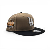 Tan Los Angeles Dodgers Rose Black Visor Gray Bottom 40th Anniversary Side Patch New Era 9Fifty Snapback