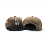 Tan Los Angeles Dodgers Rose Black Visor Gray Bottom 40th Anniversary Side Patch New Era 9Fifty Snapback