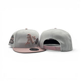 White Oakland Athletics Pink Rose Logo Pink Rouge Visor Gray Bottom 40 Years Side Patch New Era 9Fifty Snapback