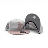 White Oakland Athletics Pink Rose Logo Pink Rouge Visor Gray Bottom 40 Years Side Patch New Era 9Fifty Snapback