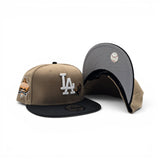 Tan Los Angeles Dodgers Rose Black Visor Gray Bottom 40th Anniversary Side Patch New Era 9Fifty Snapback