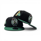 Black Boston Celtics Kelly Green Visor Gray Bottom The Most Champions In NBA History Side Patch New Era 9Fifty Snapback