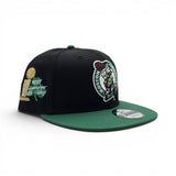 Black Boston Celtics Kelly Green Visor Gray Bottom The Most Champions In NBA History Side Patch New Era 9Fifty Snapback