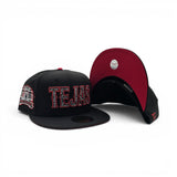 Black Texas Rangers "Tejas" Paisley Logo Red Bottom 1994-2019 Final Season Side Patch New Era 59Fifty Fitted