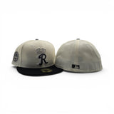 Off White Kansas City Royals Black Visor Gray Bottom Raised Royal Side Patch New Era 59Fifty Fitted