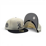 Off White Kansas City Royals Black Visor Gray Bottom Raised Royal Side Patch New Era 59Fifty Fitted
