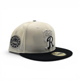 Off White Kansas City Royals Black Visor Gray Bottom Raised Royal Side Patch New Era 59Fifty Fitted