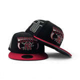 Black New York Yankees Lightning Logo Red Visor Gray Bottom 27X World Series Champions List Side Patch New Era 59Fifty Fitted