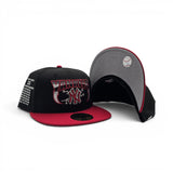 Black New York Yankees Lightning Logo Red Visor Gray Bottom 27X World Series Champions List Side Patch New Era 59Fifty Fitted