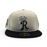 Off White Kansas City Royals Black Visor Gray Bottom Raised Royal Side Patch New Era 59Fifty Fitted