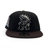 Black Seattle Mariners Cartoon Logo Brown Visor Pink Bottom 30th Anniversa0ry Side Patch New Era 59Fifty Fitted