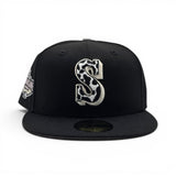 Black Seattle Mariners Cow Print Logo Pink Bottom 2001 All Star Game Side Patch New Era Fitted