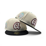 Off White Atlanta Braves Black Visor Gray Bottom 2021 World Series Side Patch Letterman New Era 59FIFTY Fitted