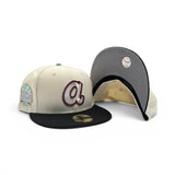 Off White Atlanta Braves Black Visor Gray Bottom 2021 World Series Side Patch Letterman New Era 59FIFTY Fitted