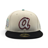 Off White Atlanta Braves Black Visor Gray Bottom 2021 World Series Side Patch Letterman New Era 59FIFTY Fitted