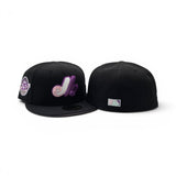 Black Montreal Expos Pink Bottom 25th Anniversary Side Patch New Era 59Fifty Fitted
