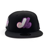 Black Montreal Expos Pink Bottom 25th Anniversary Side Patch New Era 59Fifty Fitted