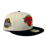 Off White New York Knicks Black Visor Gray Bottom 2026 Finals Champions Side Patch New Era 59Fifty Fitted
