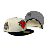 Off White New York Knicks Black Visor Gray Bottom 2026 Finals Champions Side Patch New Era 59Fifty Fitted
