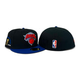 Black New York Knicks Royal Blue Visor Gray Bottom 2025-2026 Finals Champions Trophy Side Patch New Era 59Fifty Fitted
