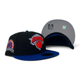 Black New York Knicks Royal Blue Visor Gray Bottom 3X NBA Champions Side Patch New Era 9Fifty Snapback