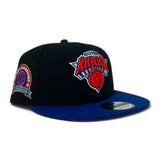 Black New York Knicks Royal Blue Visor Gray Bottom 3X NBA Champions Side Patch New Era 9Fifty Snapback