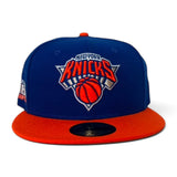 Royal Blue New York Knicks Orange Visor Gray Bottom 2025-2026 NBA Champions Side Patch New Era 59Fifty Fitted