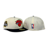 Off White New York Knicks Black Visor Gray Bottom 2026 Finals Champions Side Patch New Era 59Fifty Fitted