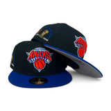 Black New York Knicks Royal Blue Visor Gray Bottom 2025-2026 Finals Champions Trophy Side Patch New Era 59Fifty Fitted