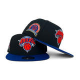 Black New York Knicks Royal Blue Visor Gray Bottom 3X NBA Champions Side Patch New Era 9Fifty Snapback