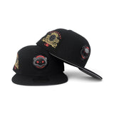 Black Chicago Cubs Gray Bottom Metallic Gold 1990 All Star Game Side Patch New Era 59Fifty Fitted