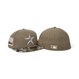 Khaki Houston Astros Real Tree Visor Gray Bottom 2000 Inaugural Season Side Patch New Era 59Fifty Fitted