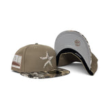 Khaki Houston Astros Real Tree Visor Gray Bottom 2000 Inaugural Season Side Patch New Era 59Fifty Fitted