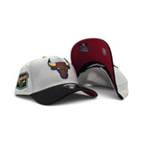 Matching White Chicago Bulls Black Visor Red Bottom EST 1996 Side Patch New Era 9Forty A-Frame Snapback For Miro 7