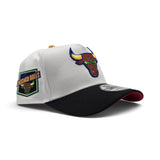 Matching White Chicago Bulls Black Visor Red Bottom EST 1996 Side Patch New Era 9Forty A-Frame Snapback For Miro 7