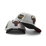 Matching White Chicago Bulls Black Visor Red Bottom EST 1996 Side Patch New Era 9Forty A-Frame Snapback For Miro 7