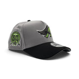Gray Los Angeles Angels Black Curved Brim Gray Bottom 50th Anniversary New Era 9Fifty A-Frame Snapback
