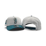 White Seattle Mariners Teal Curved Brim Gray Bottom Kingdome Side Patch New Era 9Forty Snapback