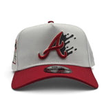 White Atlanta Braves Paint Splash Logo Red Curved Brim Gray Bottom 2000 All Star Game Side Patch New Era 9Fifty A-frame Snapback