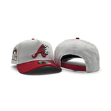 White Atlanta Braves Paint Splash Logo Red Curved Brim Gray Bottom 2000 All Star Game Side Patch New Era 9Fifty A-frame Snapback