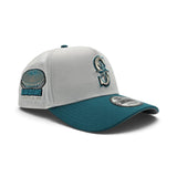 White Seattle Mariners Teal Curved Brim Gray Bottom Kingdome Side Patch New Era 9Forty Snapback