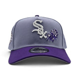 Lavender Chicago White Sox Rose Logo Purple Curved Brim Gray Bottom 2005 World Series Side Patch New Era A-Frame 9Forty Snapback