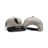 Stone Chicago White Sox Rose Logo Black Curved Brim Gray Bottom 2005 World Series Side Patch New Era A-Frame 9Forty Snapback