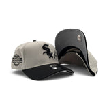 Stone Chicago White Sox Rose Logo Black Curved Brim Gray Bottom 2005 World Series Side Patch New Era A-Frame 9Forty Snapback