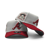 White Atlanta Braves Paint Splash Logo Red Curved Brim Gray Bottom 2000 All Star Game Side Patch New Era 9Fifty A-frame Snapback